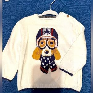 Dog sweater with plaid shirt